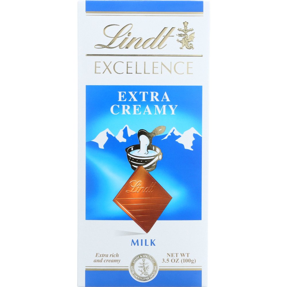 Lindt Excellence Extra Creamy Milk Chocolate, 3.5 Oz.
