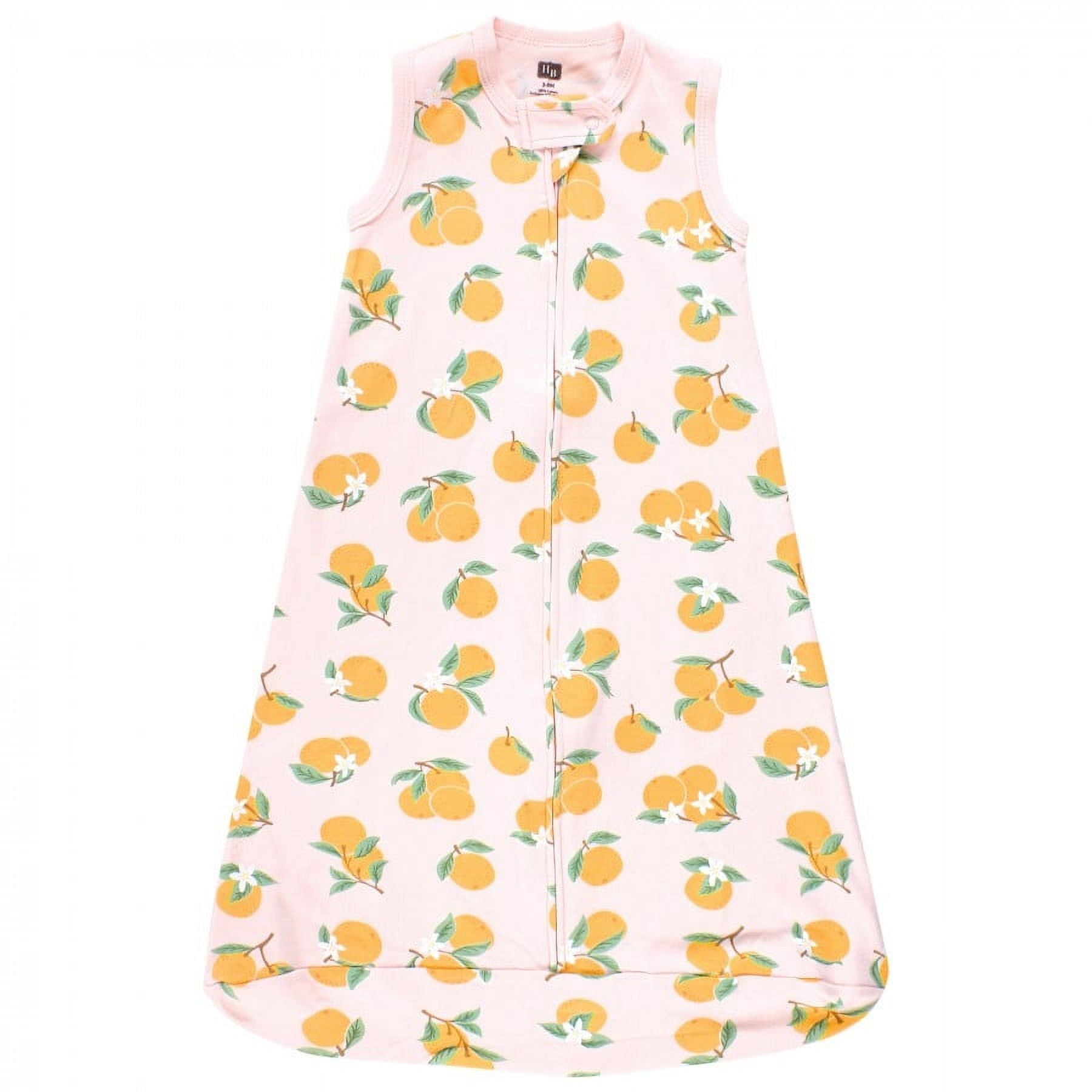 Hudson Baby Infant Girl Interlock Cotton Sleeveless Sleeping Bag, Citrus Orange, 12-18 Months