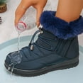thumbnail image 4 of Dasayo Furry Boots for Women Blue Winter Ankle House Fuzzy Non Slip Snow Booties Shoes for Women 41, 4 of 9