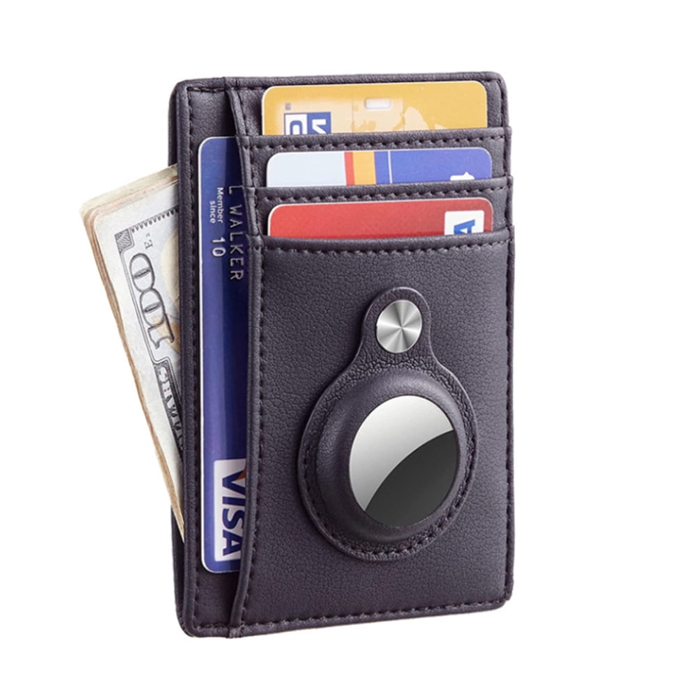 Slim RFID Front Pocket Minimalist Leather Wallet,Blue Van gogh Secure Credit Card Holder,Cash Money Clip