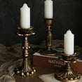 thumbnail image 2 of Jlong 3PCS Candle Holders for Pillar Candles,Retro Iron Candlestick Holders for Fireplace,Wedding, Birthday Candlelight Dinner Decorative Centerpieces,Home Décor Ornament, 2 of 9