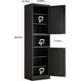 thumbnail image 3 of Tall Narrow Bathroom Storage Cabinet, Metal Pantry Cabinet with Adjustable Shelves and Open Space, 67" Tall Freestanding Storage Cabinets for Bathroom, Kitchen, Home Office (Black), 3 of 7