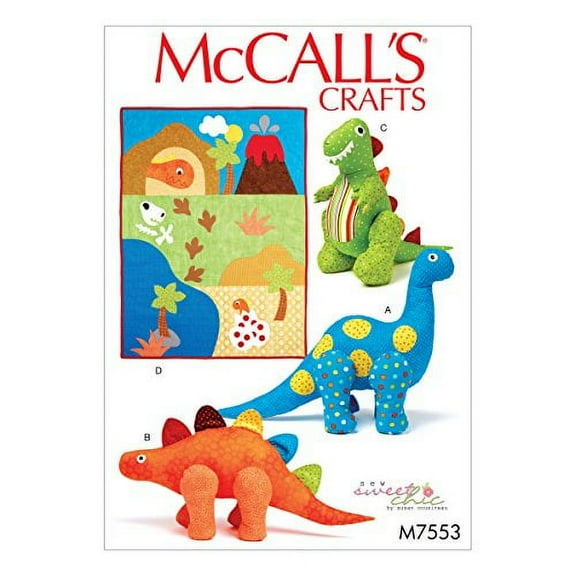 McCall's Patterns Dinosaur Plush Toys and Appliqued Quilt