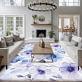 thumbnail image 3 of 5'x8' Area Rugs, Purple Blue Spring Floral Indoor Outdoor Area Rug for Living Room Bedroom, Summer Flowers Botanical Washable Bathroom Rugs Kitchen Floor Carpet Mats Home Decor Aesthetic, 3 of 8