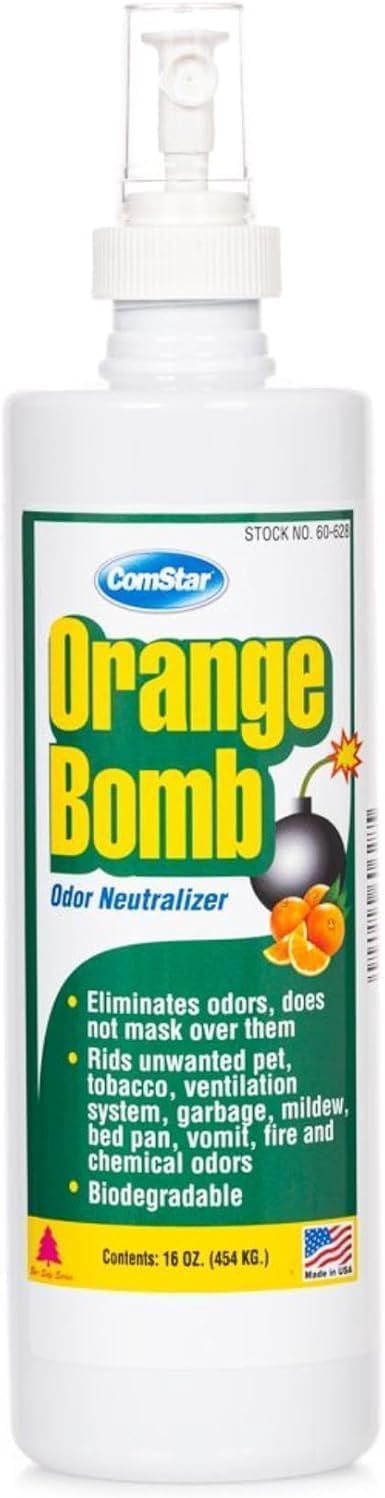 ComStar Orange Bomb Spray,16 Ounces, Odor Neutralizer, Fast-Acting, Long-Lasting Scent, Eliminates Unwanted Odors from HVACR Systems, Freshens Air in Homes, Offices & Vehicles (PACK OF 12)