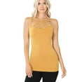 thumbnail image 4 of PacificPlex Womens Lattice Seamless Criss-Cross Cami Top (2X/3X, Ash-Mustard), 4 of 7