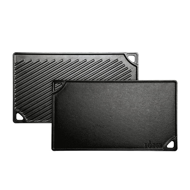 Hierro fundido reversible Grill/Griddle Lodge, 24 x 43 cm, presazonado