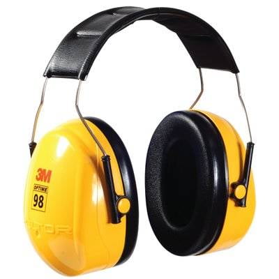 3M Peltor Optime 98 Over-The-Head Earmuffs. (3 Each)