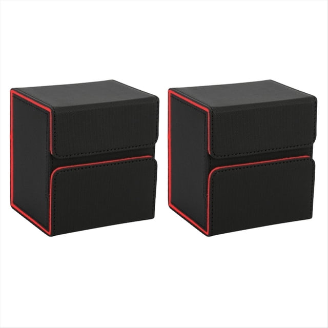 Caja de Almacenamiento Portátil de Juegos de Mesa, Protector de Tarjeta, Caja de Almacenamiento de Gran Capacidad Negro + Naranja