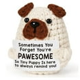 thumbnail image 4 of Adorable Crochet Pug Dog Plush Toy with Motivational Sign Perfect Gift for Dog Lovers and Home Decor, 4 of 4