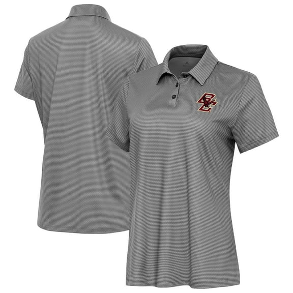 Women's Antigua Charcoal Boston College Eagles Rings Polo