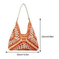 thumbnail image 2 of Women Knitted Shoulder Bag Large Capacity Crochet Hobo Bags for Vacation(Orange) Shoulder Bags for Women, 2 of 10