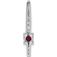 thumbnail image 4 of 14K White Gold Diamond And .18 Ruby Fancy Chain Slide Made In India pm3876-ru-033-wa, 4 of 5