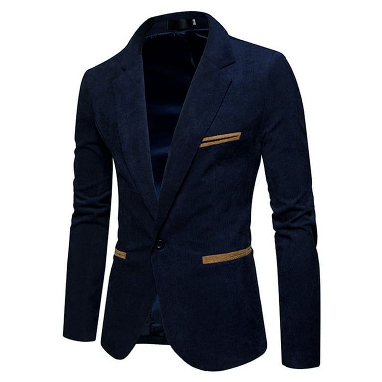 JDEFEG and Suit for Men Men's Autumn Winter Top Casual Corduroy Slim Long  Sleeve Coats Suit Jacket Top Blouse Solid Button Coat Jacket Sprint Suit  Men