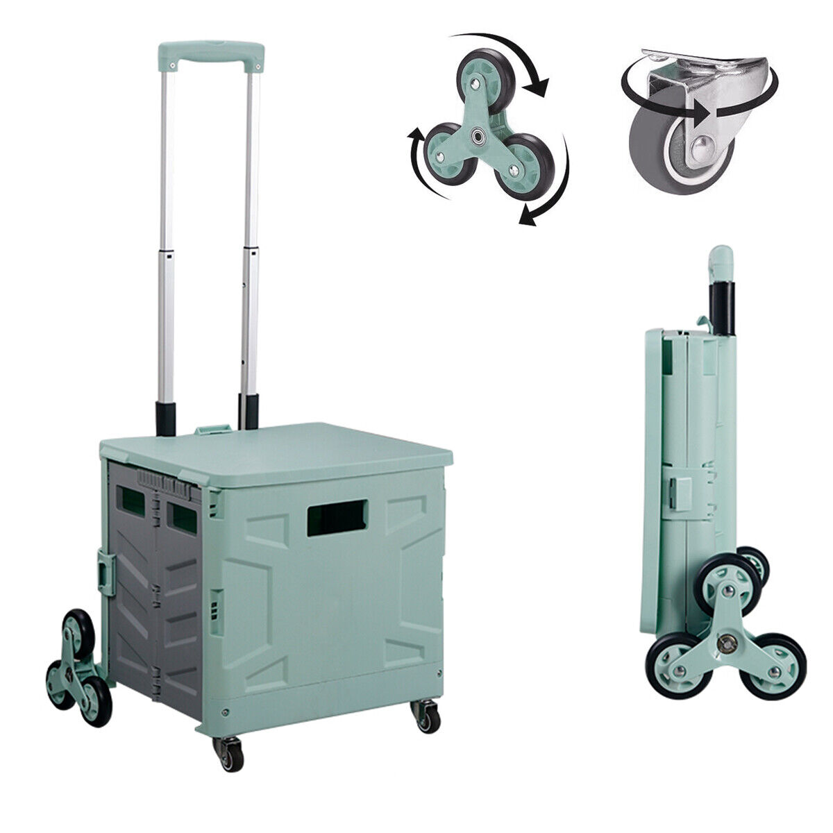 Shopping Cart Folding Portable Trolley Large Capacity Climb Stairs