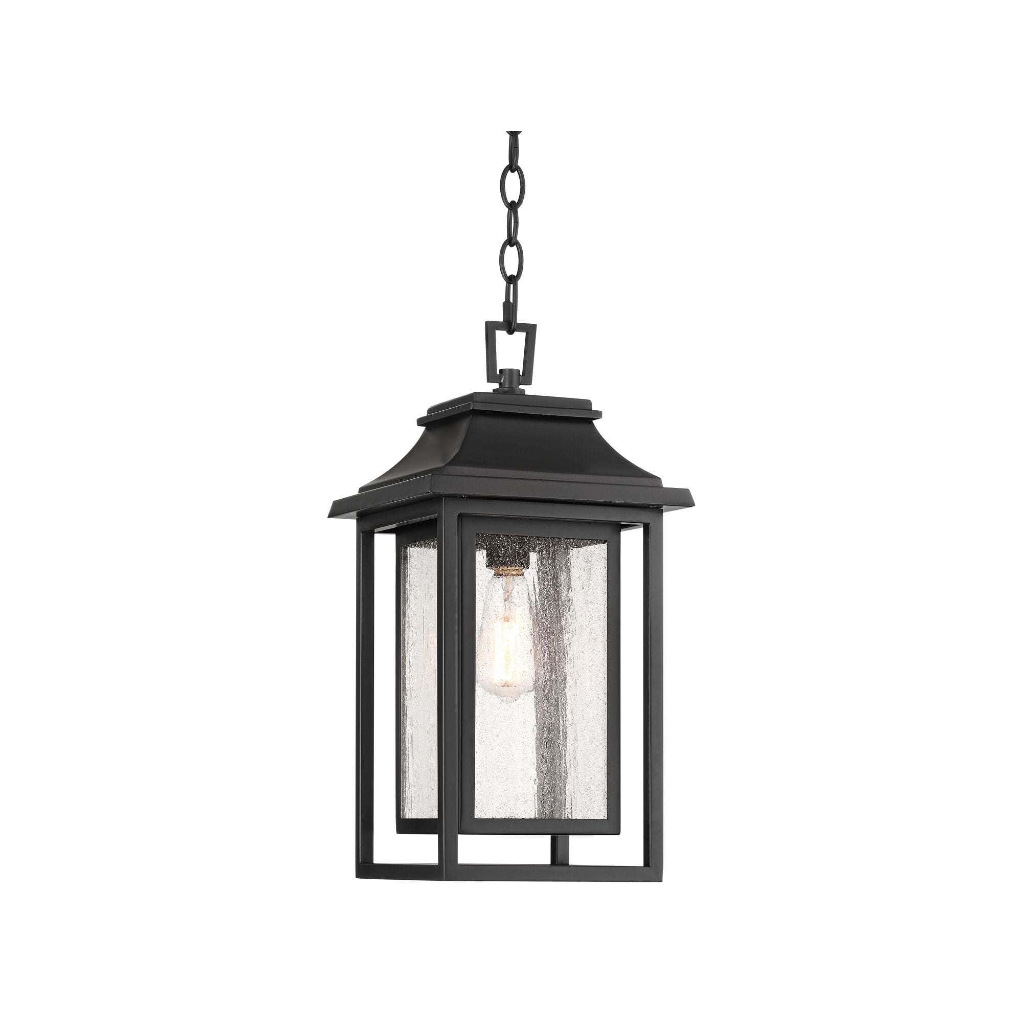 John Timberland Cecile 19 1/2" High Farmhouse Rustic Outdoor Pendant Light Fixture Ceiling Porch House Hanging Painted Black