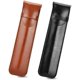 thumbnail image 1 of Portalápices de cuero PU, estuche de cuero portátil, bolsa clásica para pluma estilográfica, bolígrafo, lápiz óptico (marrón y negro), 2 uds., 1 of 5