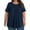 Blue, variant on New summer arrivals Olyvenn Plus Size Tops for Women Dressy Crew Neck Boho Summer Blouses Pleated Tunic Tops to Hide Belly Loose Fit Black L