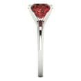 thumbnail image 3 of 2.5 ct Round Cut Natural Garnet Solitaire 14K White Gold Womens Engagement Ring, 3 of 5