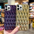 thumbnail image 3 of Compatible with iPhone 14 Pro Max Case Luxury Bling Glitter Chrome Design Phone Case Tin Foil Pleated Electroplated Sparkly 3D Fashion Phone Cover for Women Girls, 3 of 6