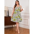 thumbnail image 6 of SHOWMALL Sleeveless Nightgowns for Plus Women Sleepwear Wide Strap Sleep Shirt Pleated Scoopneck Lounge Dress with PocketsDusty Blue Daisies 4X, 6 of 7