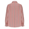 thumbnail image 6 of biudgviw Button Down Shirts for Women Long Sleeve Oversized Blouse Striped Casual Collared Tunic Tops with Pocket for Work Office, 6 of 6