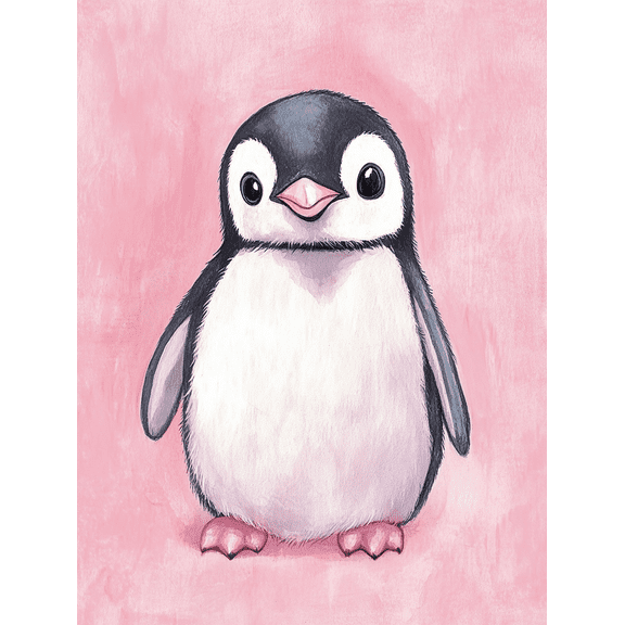 Cute Penguin Canvas Wall Art Prints， Perfect for Living Room， Bedroom， Nursery， Office， and Bathroom Decor.