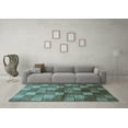 thumbnail image 3 of Ahgly Company Indoor Round Oriental Light Blue Industrial Area Rugs, 4' Round, 3 of 4