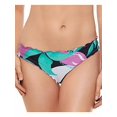 thumbnail image 4 of SALT + COVE Women's Green Printed Stretch Cheeky Fit Lined Bikini Ruffled Hipster Swimsuit Bottom XL, 4 of 6