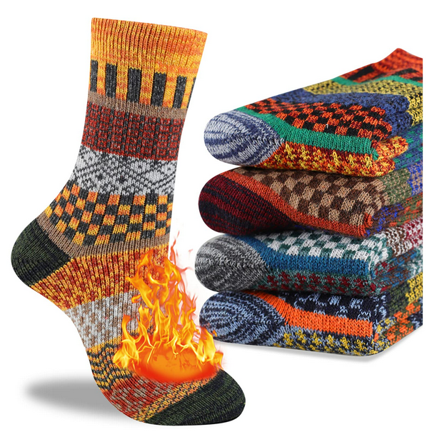 COOPLUS Mens Wool Crew Socks Warm Thick Socks for Men Thermal Socks 5