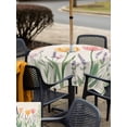 thumbnail image 6 of Square Outdoor Tablecloth with Umbrella Hole Spring Floral Outside Table Cloth Waterproof Patio Table Cover Pink Yellow Tulip Botanical Summer Zipper Tablecloths for Picnic Party Camping 60x60 Inch, 6 of 8