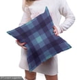 thumbnail image 5 of Ambesonne Plaid Fabric by the Yard Upholstery, Contemporary Diagonal Tartan, 3 Yards, Seafoam Dark Indigo, 5 of 5