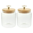 thumbnail image 1 of 2pcs Glass Tea Canisters Grains Containers Household Glass Canisters Storage Holders, 1 of 6