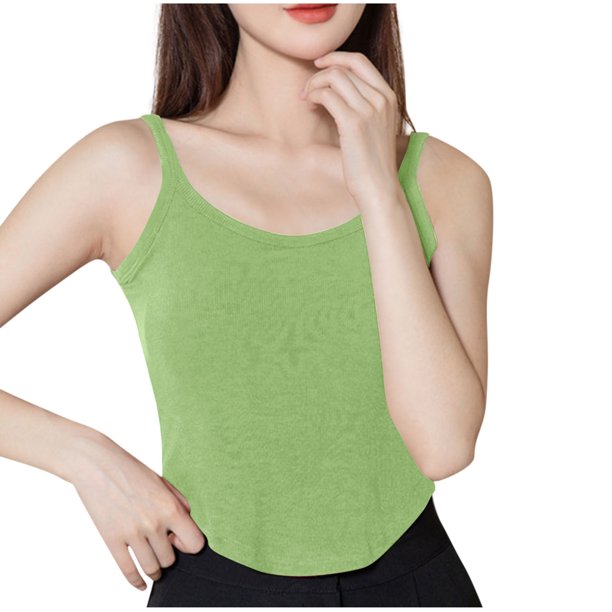 Tops de Manga Corta de las Mujeres Casual, Moda de Color Sólido, con la Almohadilla de Pecho Top de Pijama para las Mujeres