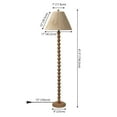 thumbnail image 3 of JONATHAN Y Wren 61.5" Modern Rustic Bobbin Pleated Paper Shade/Resin LED Floor Lamp, Brown Wood Finish/Light Brown, JYL5400A, 3 of 5
