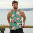 thumbnail image 6 of Goofa Tropical Flamingo Pattern Men's Workout Tank Top Slim-Fit Tank Quick Dry Fit Muscle Tank Top Beach Tank Top Bodybuilding Sleeveless T Shirt-3X-Large, 6 of 7