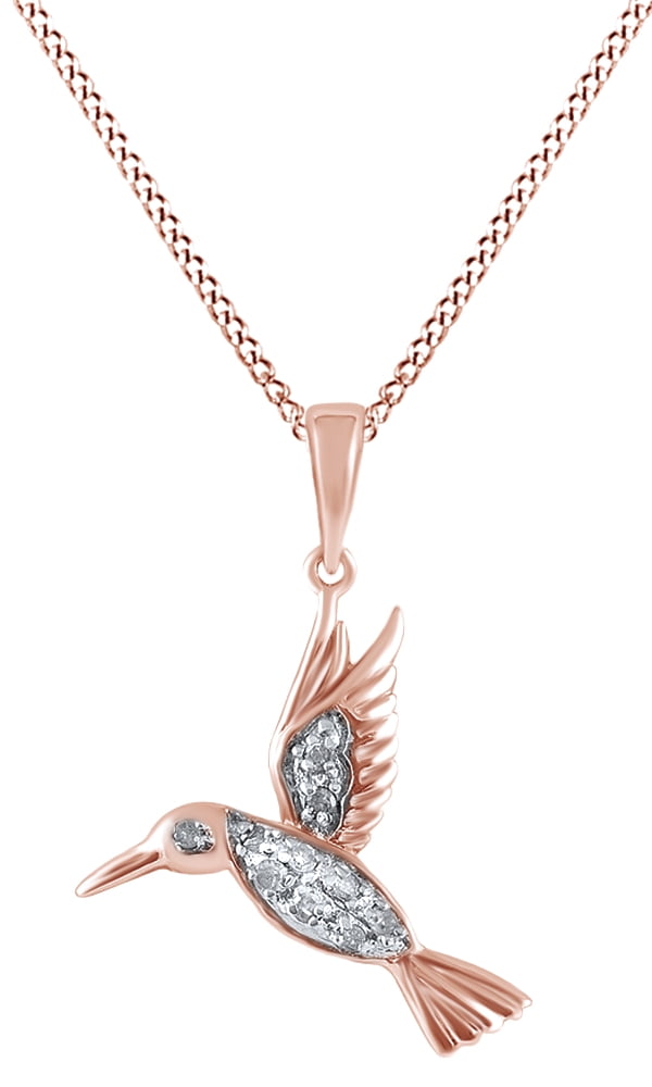 Gold Plated Origami Hummingbird Pendant Necklace - Adjustable 17.7 Inch Chain
