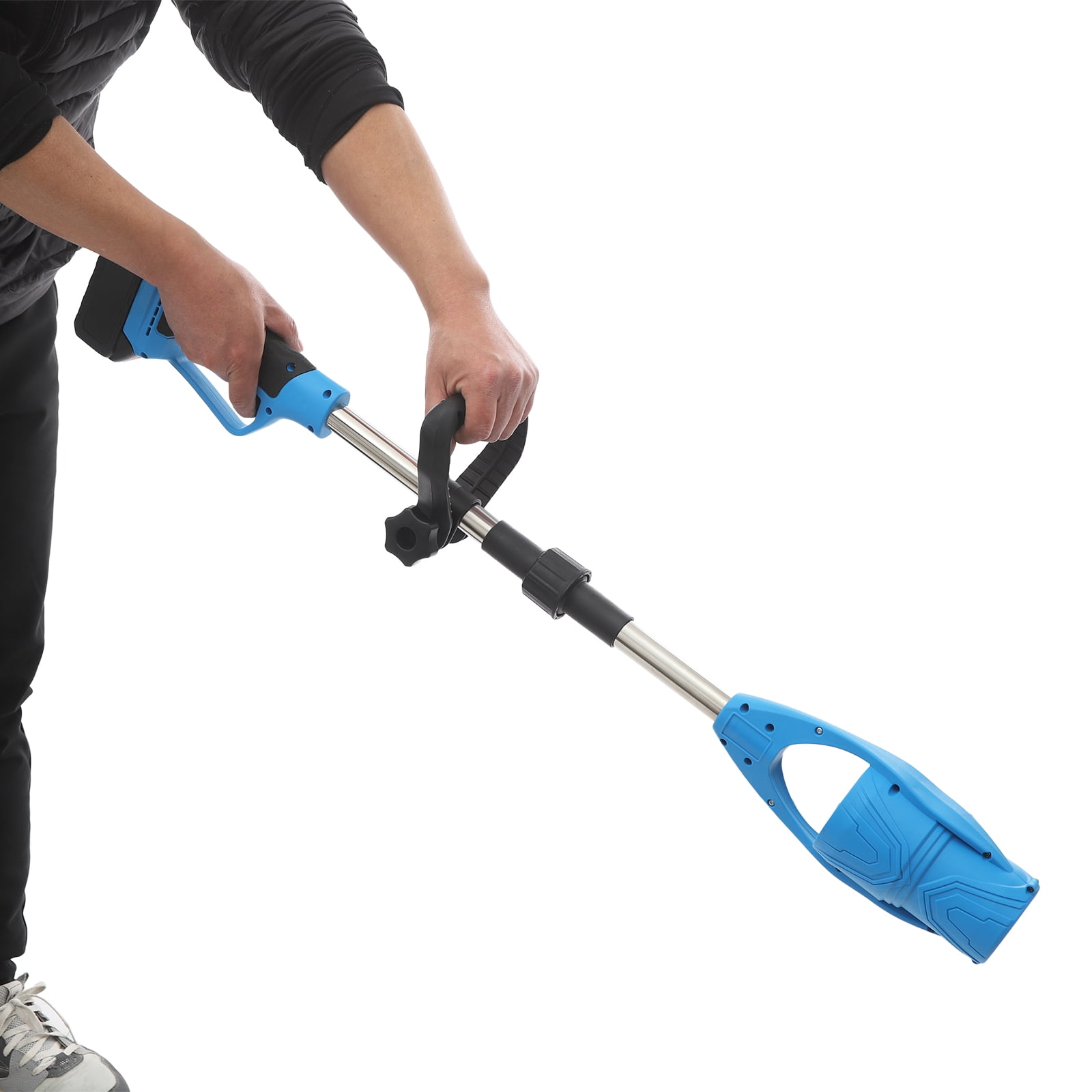 Cordless Lithium Battery Powered Leaf Blower, Electric Leaf Blower for Lawn Care 400W (Blue+Black)