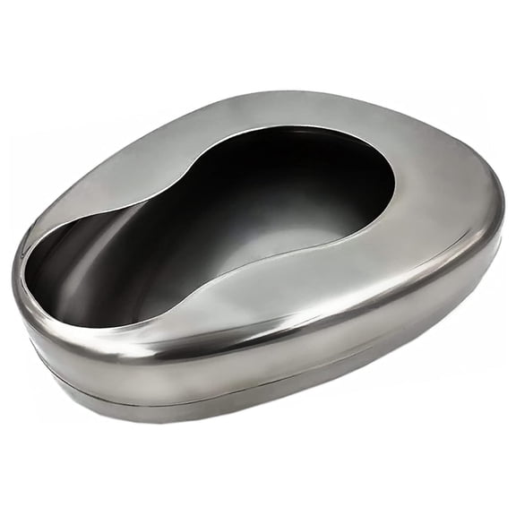 Bedpans for Elderly Men and Women, Heavy Duty Metal Autoclavable Adult Stainless Steel Bed pan for Medical Centers and Home Use, 14 x 11 3/8 Inches