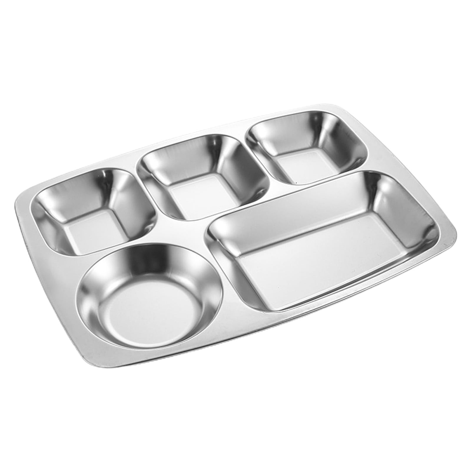 Stainless Steel Divided Plate Rectangular Dinner Trays Divided Dinner