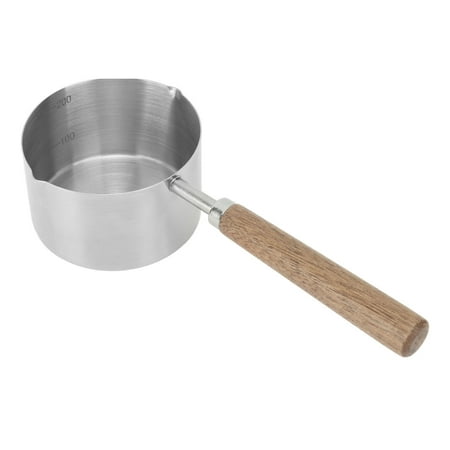 

Mini Saucepan Milk Warmer Pot Walnut Handle 304 Stainless Steel For Kitchen