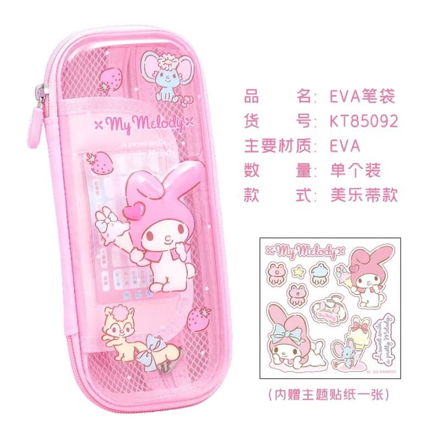 Kuromi My Melody Cinnamoroll Hello Kitty Melody Sanrio estuche de lápices de gran capacidad, caja de lápices para estudiantes de escuela, lindo japonés Fivean unisex