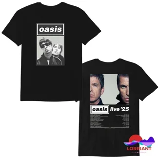 Oasis Live 25 Wonderwall Cover T-Shirt Vintage ,Black Color,Size M
