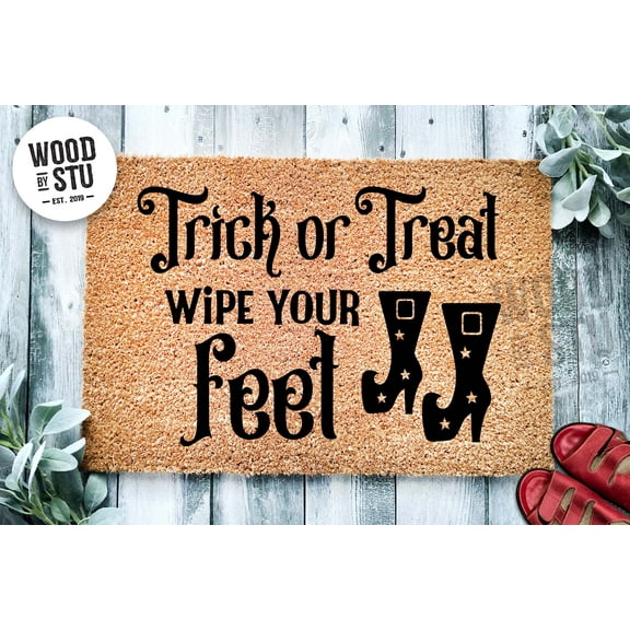 Trick or Treat Wipe Your Feet Door Mat | Funny Doormat | Welcome Mat | Halloween Decor | Funny Door Mat | Home Doormat | Halloween Mat