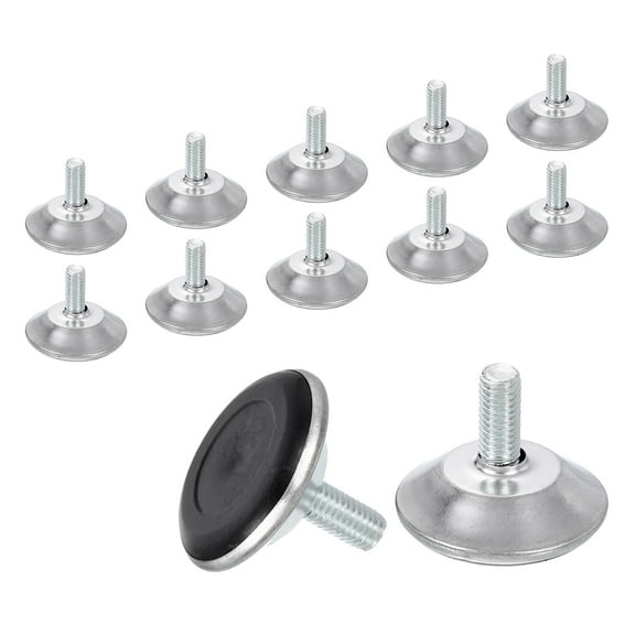 12Pack M8 Thread Furniture Feet Levelers, 40x17 Adjustable Leveling Screw, Black