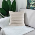 thumbnail image 5 of Pack of 2 pieces, double sided faux fur plush decoration Hug pillowcase sofa sofa bedroom with fuzzy stripes soft pillowcase cushion cover - apricot, 5 of 5