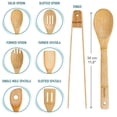 thumbnail image 5 of Wooden Spoons For Cooking 7-Pack – Bamboo Kitchen Utensils Set for Nonstick Cookware (Wooden Spatula, Cooking Spoon & Fork, Turner, Kitchen Tongs) – Wooden Cooking Utensils Set – Bamboo Kitchen Tools, 5 of 6