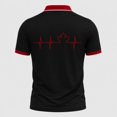 thumbnail image 4 of Men's Canada Flag Print Slim Fit Short Sleeve Casual Style Zip Polo Shirt,Black,XXXXXL, 4 of 4