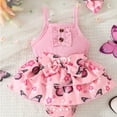 thumbnail image 4 of WUANDIXFA Shortalls for Baby Girls Toddler Girls Kids Jumpsuit One Piece Floral Playsuit Strap Romper Summer Outfits Clothes Toddler Overalls Girls Pink,0-3 Months, 4 of 4