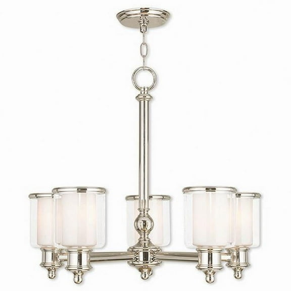 Traditional Five Light Chandelier-Polished Nickel Finish Bailey Street Home 218-Bel-2120431